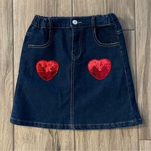 Heart Jean Skirt